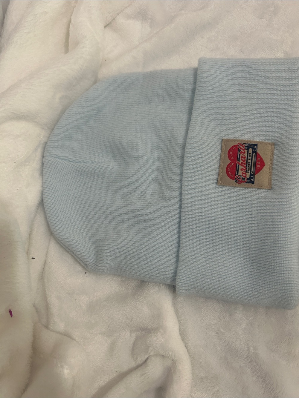Carhartt Light Blue Beanie with Special Heart Patch